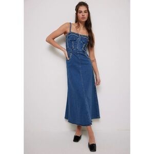 NWT PatBO Braided Denim Midi Dress Free People